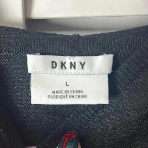 DKNY Viscose Pullover Hoodie Size Large Black - Picture 3 of 7